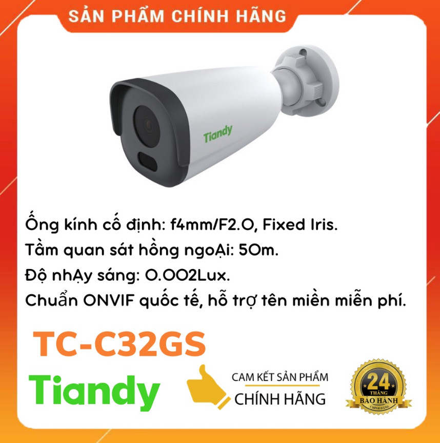 Camera IP hồng ngoại 2.0 Megapixel TIANDY TC-C32GS